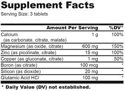 Состав Universal Calcium Zinc Magnesium Состав Universal Calcium Zinc Magnesium